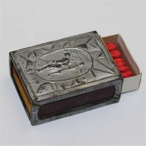 vintage metal match boxes